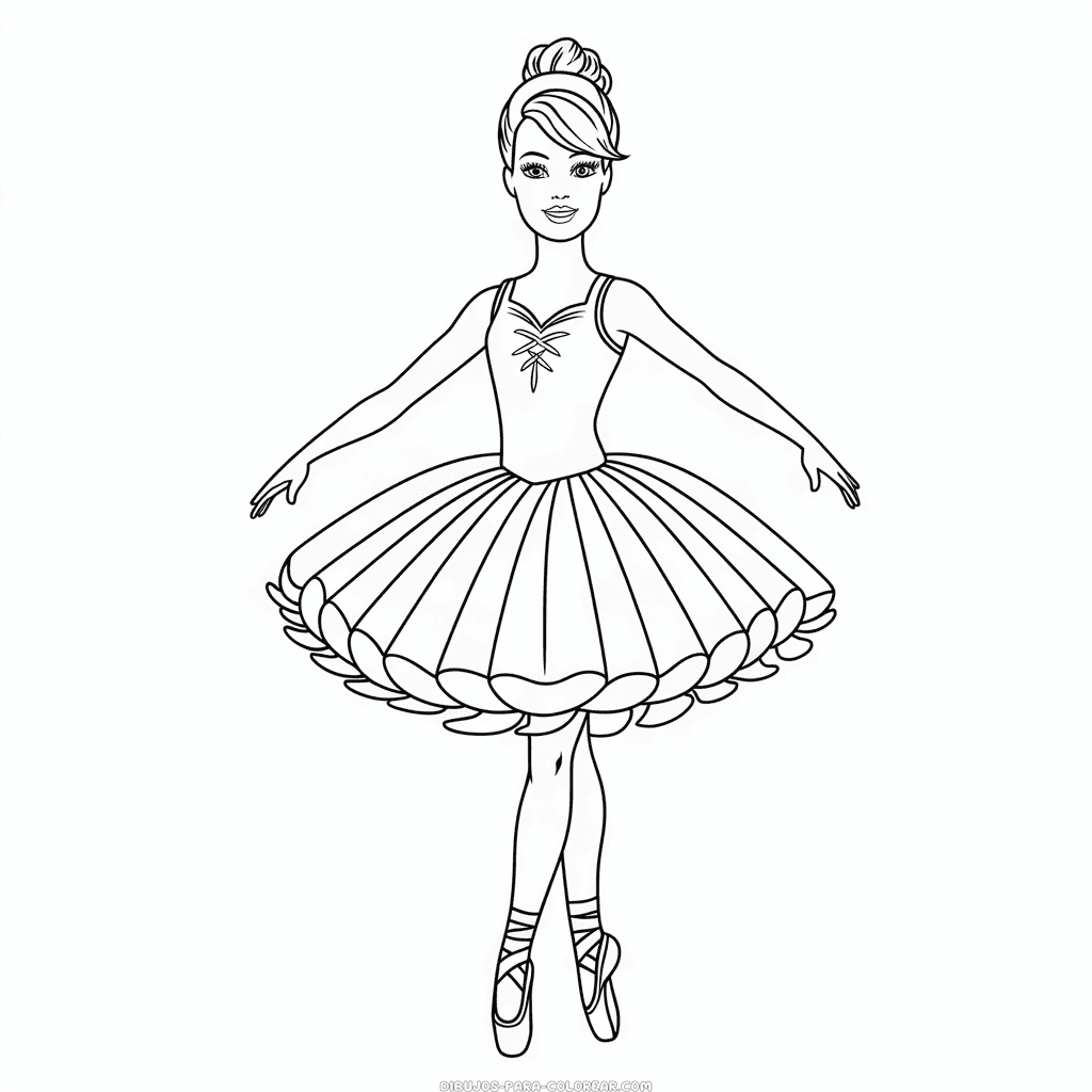 Dibujo de Barbie bailarina para colorear