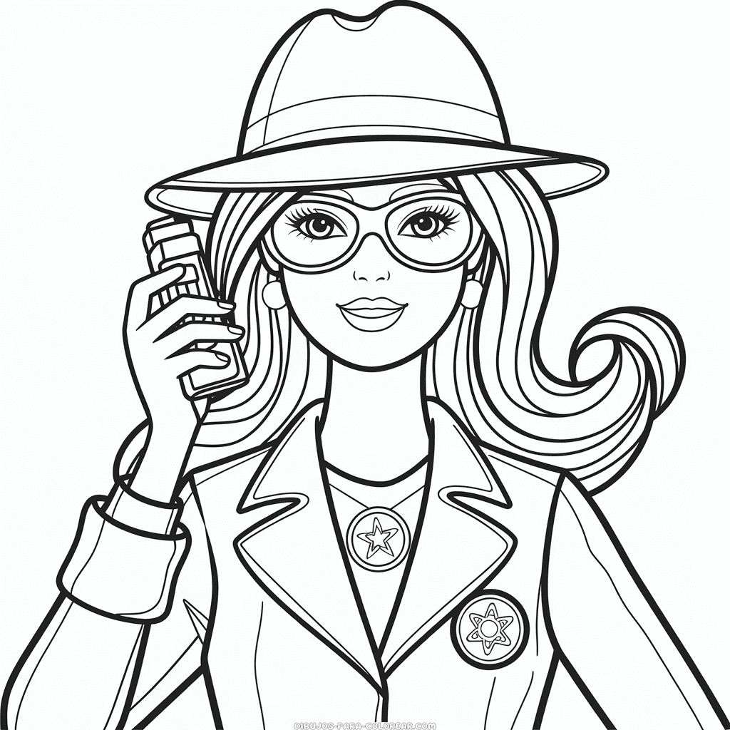 Dibujo de Barbie detective para colorear