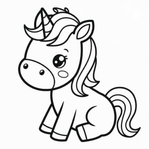 Dibujo de Bebé unicornio para colorear