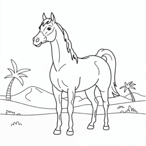 Dibujo de Caballo Árabe para colorear