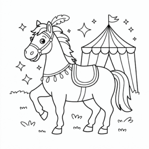 Dibujo de Caballo de Circo para colorear