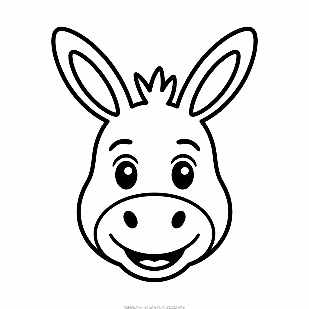Dibujo de Cara de Burro para colorear