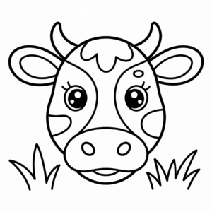 Dibujo de Cara de Vaca para colorear