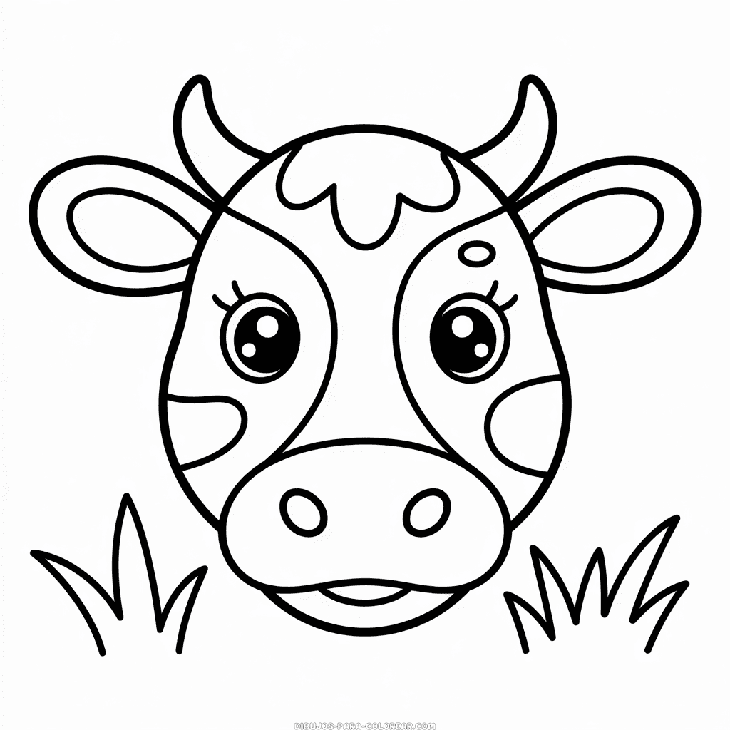 Dibujo de Cara de Vaca para colorear