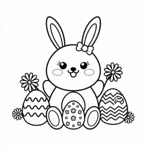 Dibujo de Celebración del conejo de Pascua para colorear