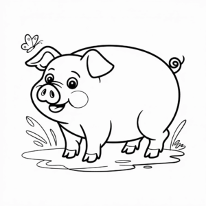 Dibujo de Cerdo Adulto para colorear