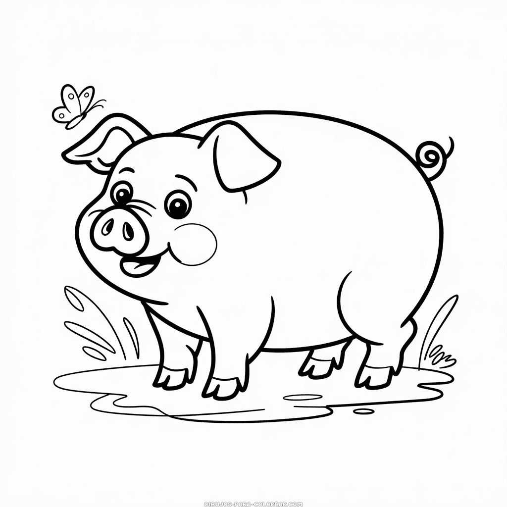 Dibujo de Cerdo Adulto para colorear