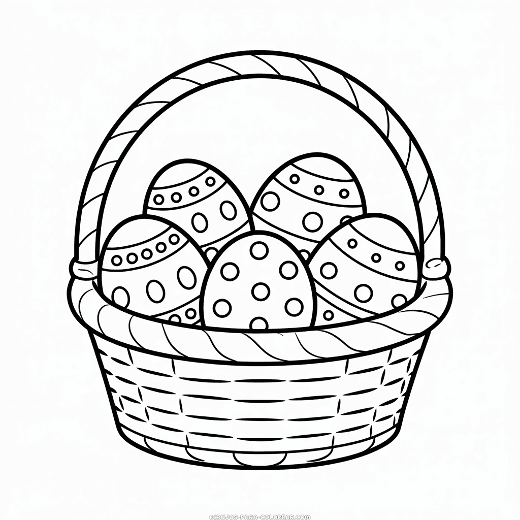 Dibujo de Cesta de huevos de Pascua para colorear