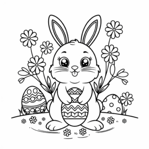 Dibujo de Conejo de Pascua para colorear