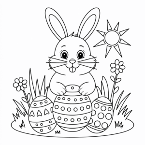 Dibujo de Conejo de Pascua para colorear