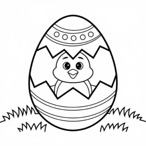 Dibujo de Dibujos Animados de Pascua para colorear
