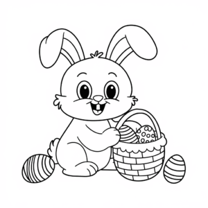 Dibujo de Feliz conejo de Pascua para colorear