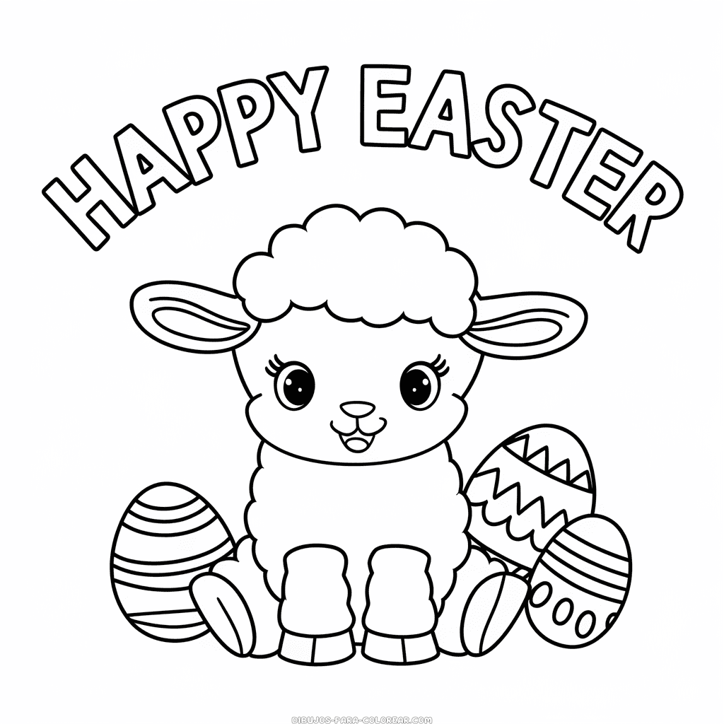Dibujo de Feliz Pascua para colorear