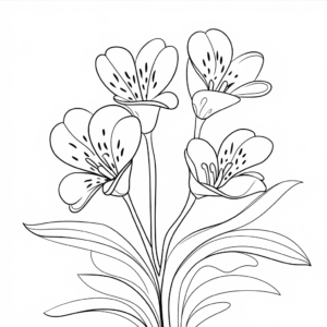 Dibujo de flor de alstroemeria para colorear