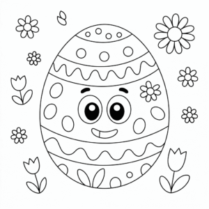 Dibujo de Gran huevo de Pascua para colorear