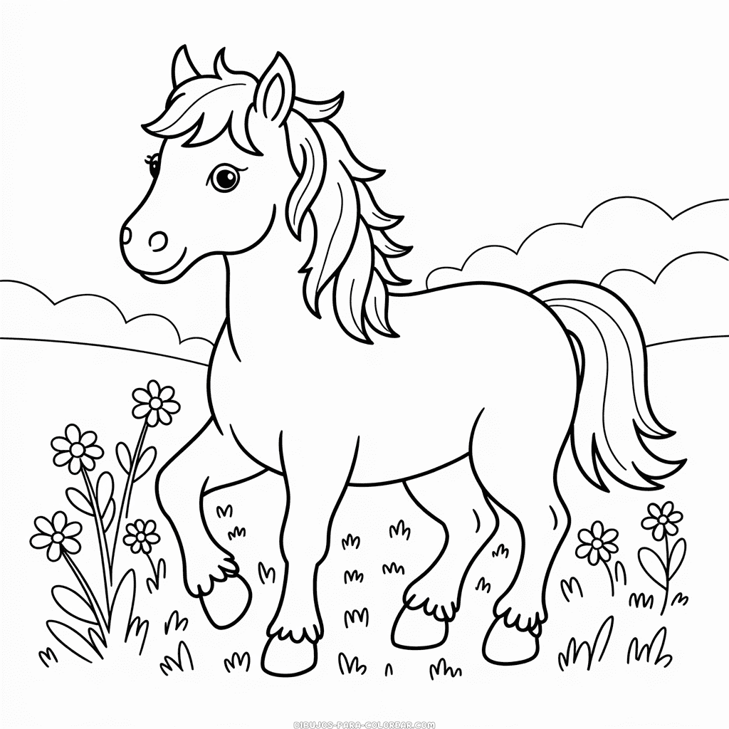 Dibujo de Hermoso Caballo para colorear