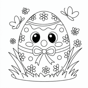 Dibujo de Lindo huevo de Pascua para colorear
