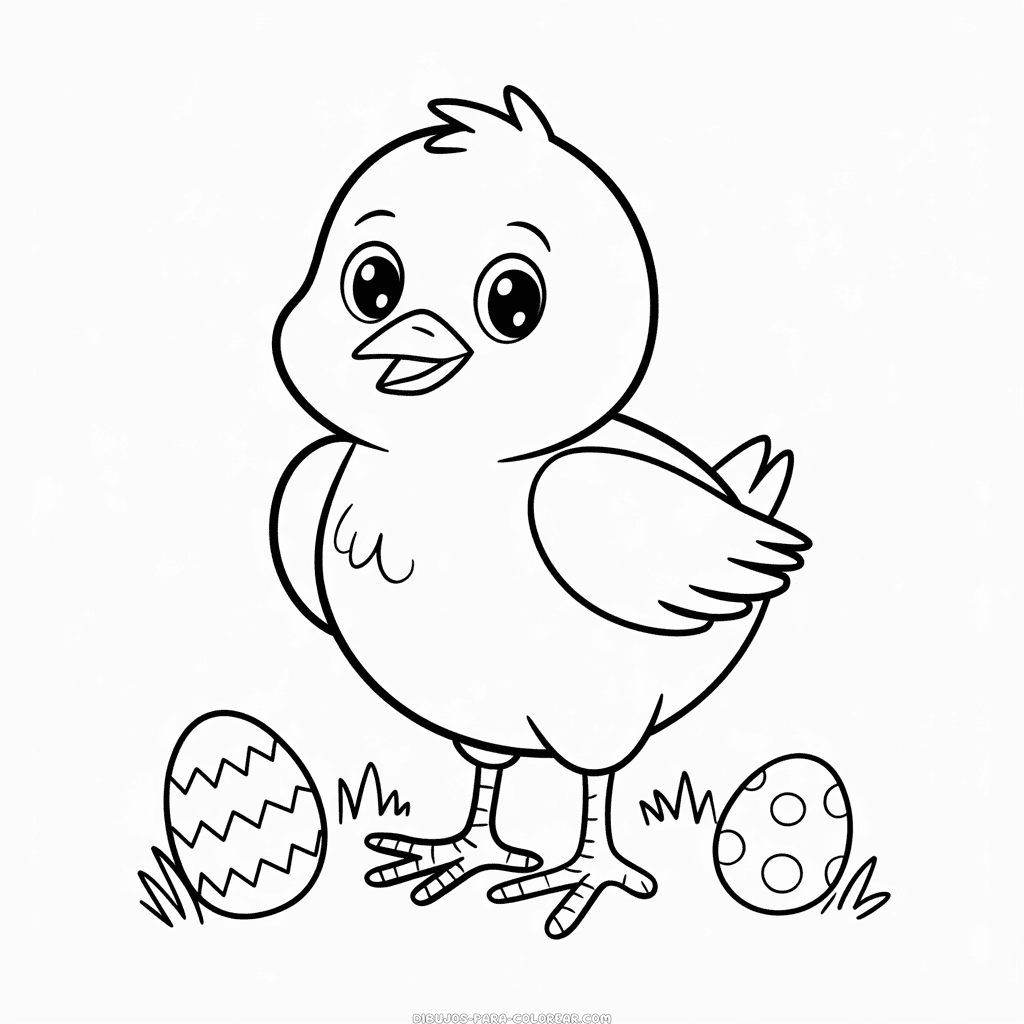 Dibujo de Pollito de Pascua para colorear