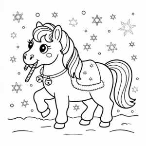 Dibujo de Pony de Navidad para colorear