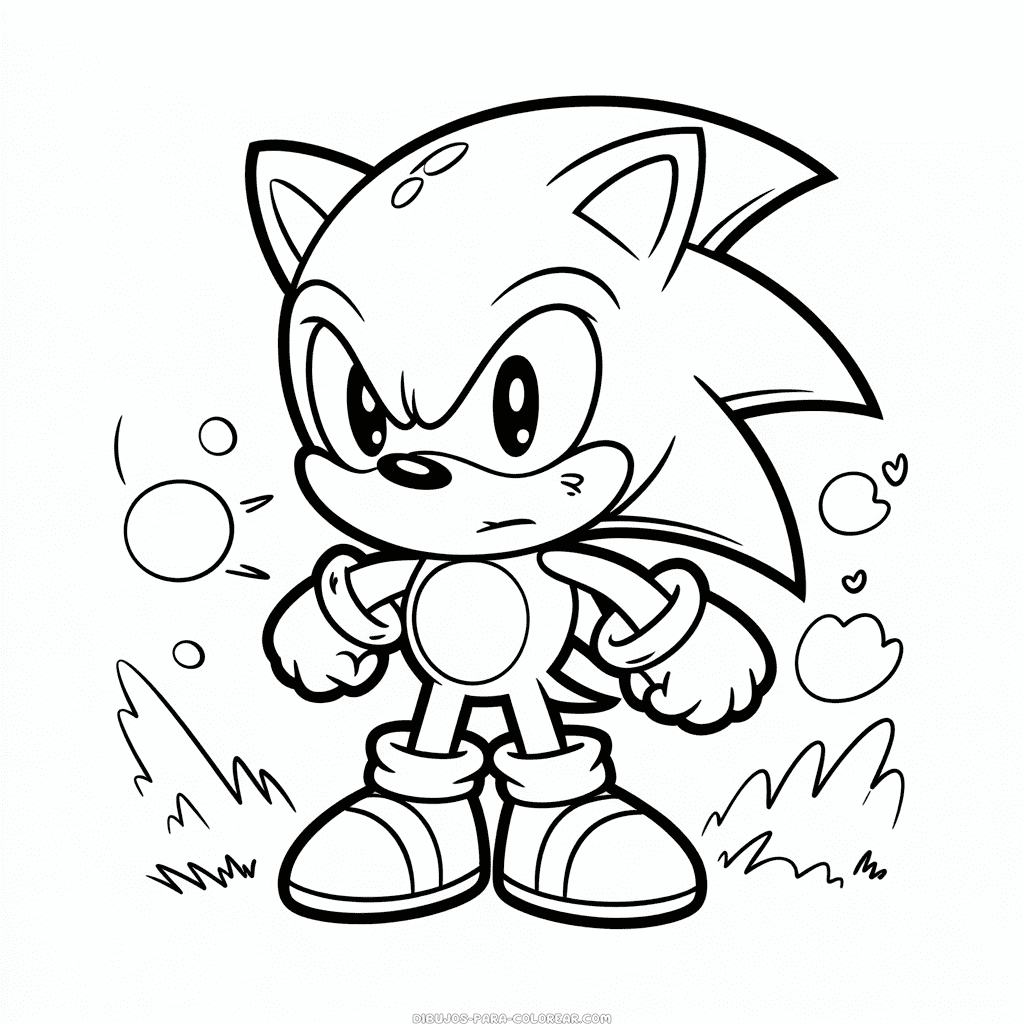 Dibujo de Sonic enfadado para colorear