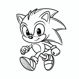 Dibujo de Sonic feliz para colorear