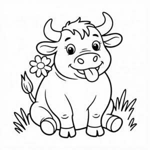 Dibujo de Toro de Dibujos Animados para colorear