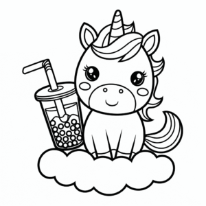 Dibujo de Unicornio Boba para colorear