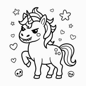 Dibujo de Unicornio Malvado para colorear