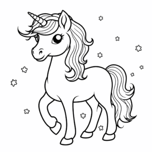 Dibujo de Unicornio para niños para colorear