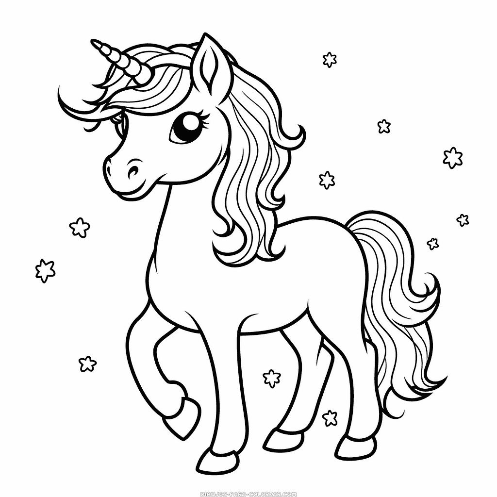 Dibujo de Unicornio para niños para colorear