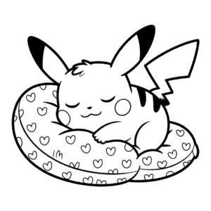 Dibujo de Adorable Pikachu para Colorear