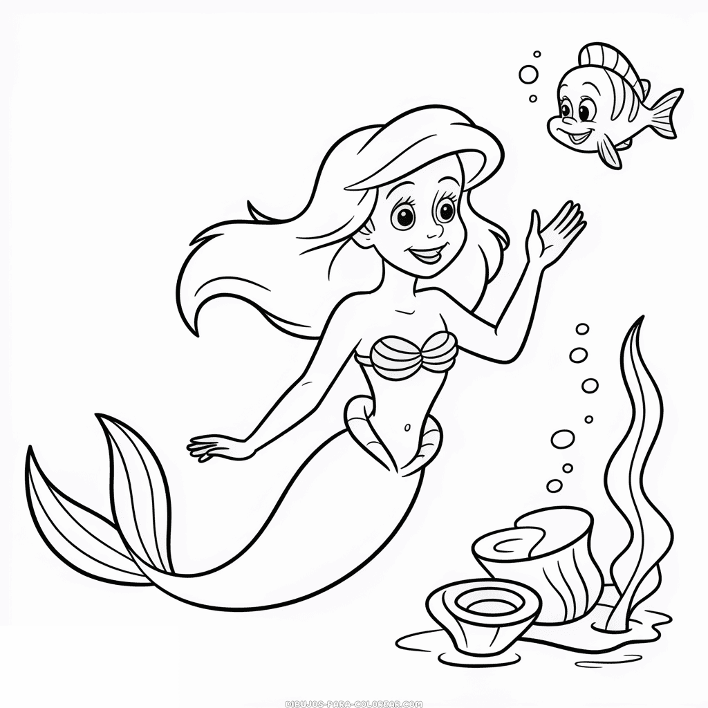 Dibujo de Ariel Disney para Colorear