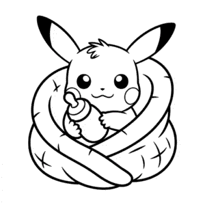 Dibujo de Bebé Pikachu para Colorear