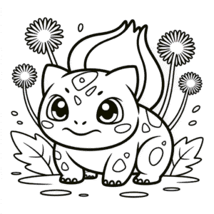 Dibujo de Bulbasaur Kawaii para Colorear