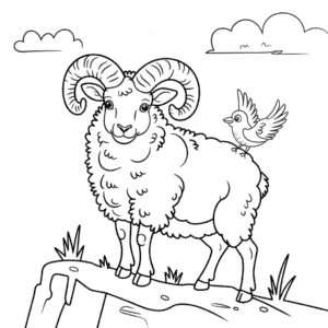 Dibujo de Carnero de Bighorn para Colorear