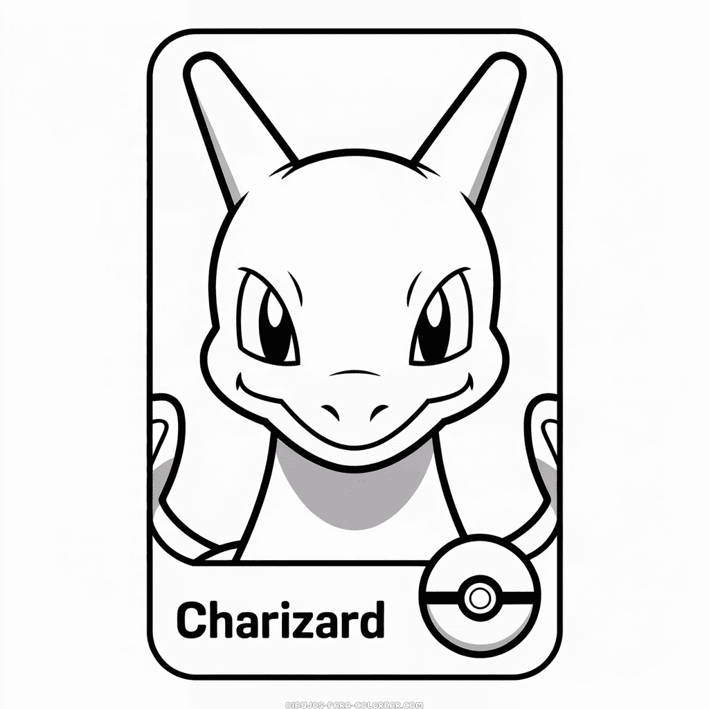 Dibujo de Carta de Charizard para Colorear