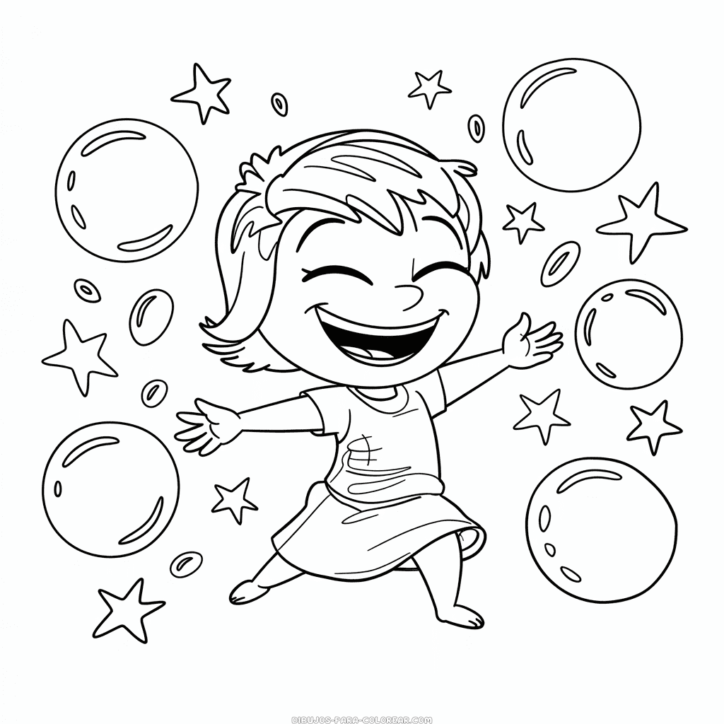 Dibujo de Disney Intensa-Mente Alegría para Colorear