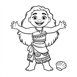 Dibujo de Fácil Moana para Colorear