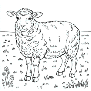Dibujo de Oveja Realista para Colorear