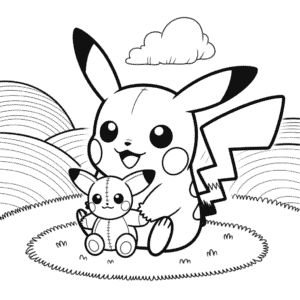 Dibujo de Pikachu Chibi para Colorear