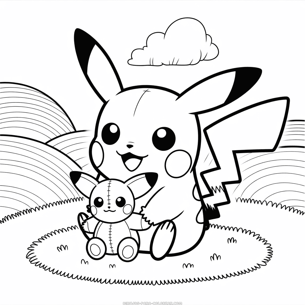 Dibujo de Pikachu Chibi para Colorear