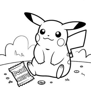 Dibujo de Pikachu Gordo para Colorear