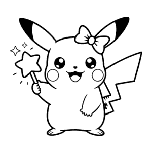 Dibujo de Pikachu Kawaii para Colorear