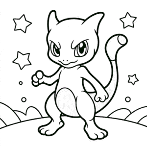 Dibujo de Pokemon Mewtwo para Colorear