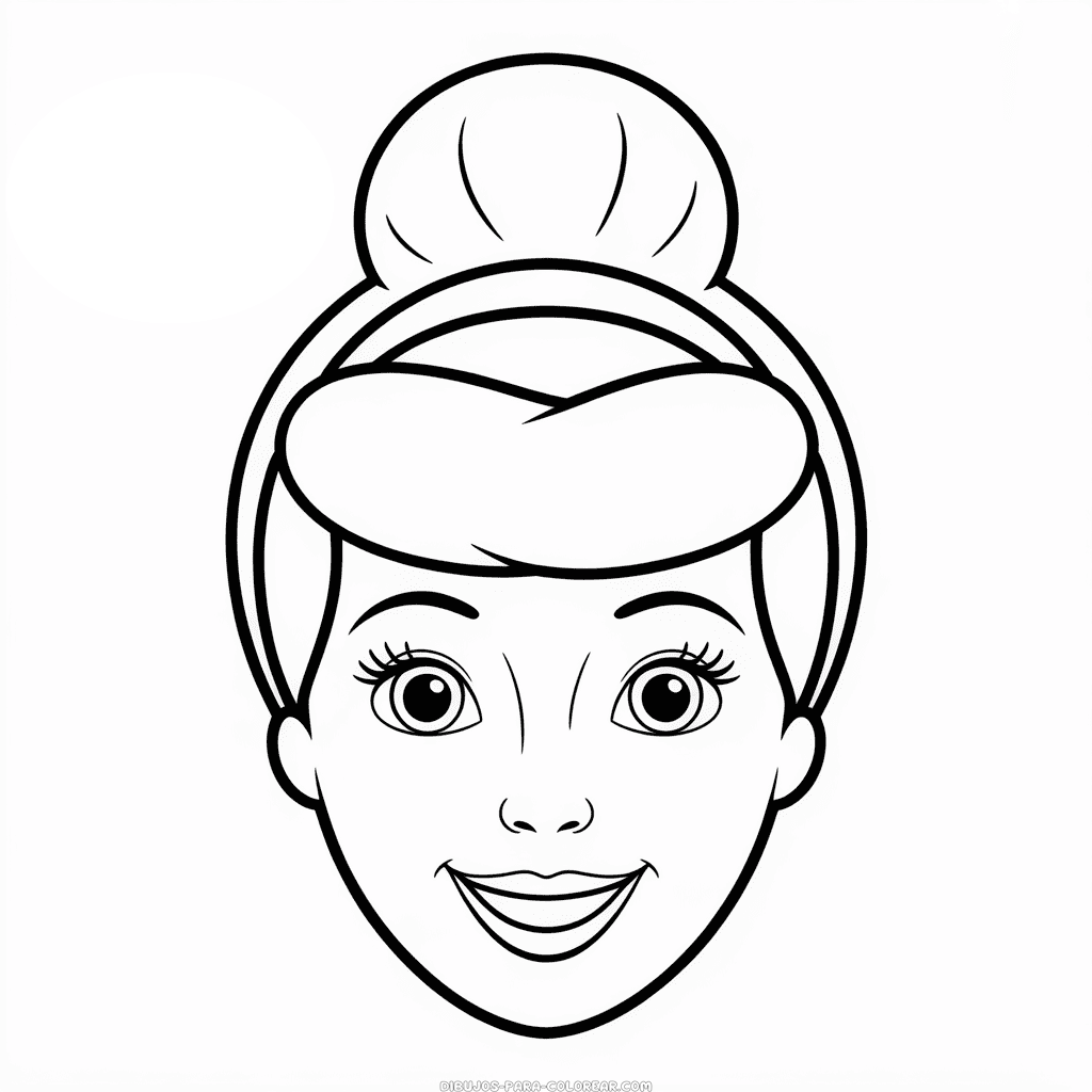 Dibujo de Rostro de Cenicienta para Colorear