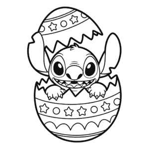 Dibujo de Stitch de Pascua para Colorear