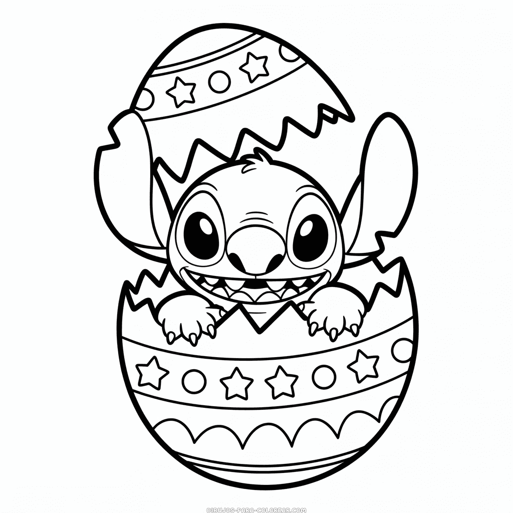 Dibujo de Stitch de Pascua para Colorear
