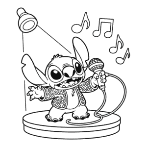Dibujo de Stitch Elvis para Colorear