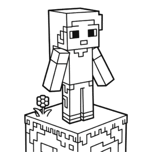 Dibujo de Alex Minecraft para Colorear