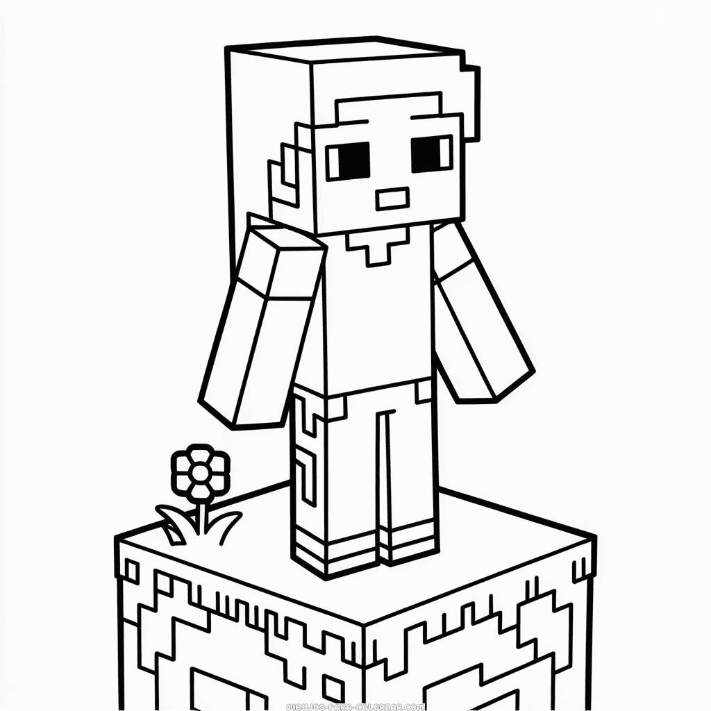 Dibujo de Alex Minecraft para Colorear
